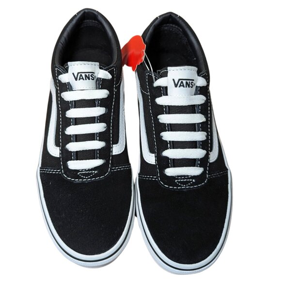Vans NIB Youth 4 Black & White Ward Low Top Suede Lace Up Sneakers - Picture 9 of 10